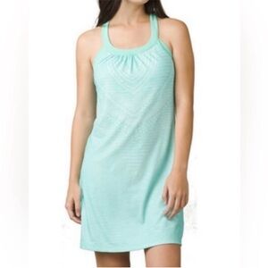 Prana Cantine Succulent Green Synergy Activewear Halter Dress Size Medium